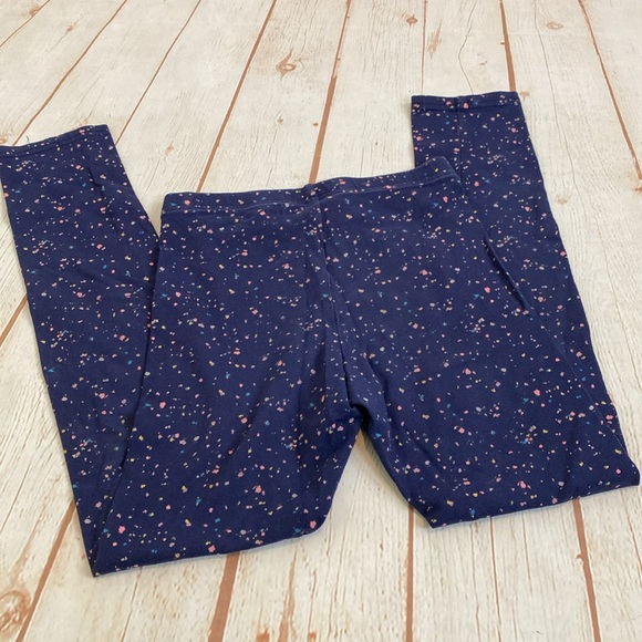Old Navy Girls Navy Blue Rainbow Splatter Paint Print Basic Leggings - Picture 3 of 5
